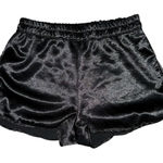 American Apparel  Vintage Women's Size L Black Shiny Satin Pull On Jogger Shorts Photo 0