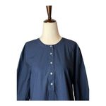 J.Crew  Dress Women Medium Navy Red Embroidered Eyelet Bell Sleeve Mini Preppy Photo 3