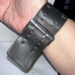 Vintage Mod Biker Leather Studded Rectangular Watch (needs battery) Brown Photo 3