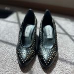 Vintage Italian Black Leather Studded Heels | 80s Minimal Chic Size 5.5 EU 35.5 Photo 15
