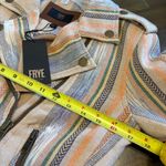 Frye  Carly Stripe Print Burlap Ikat Jacket Moto Boho Brass Ring Edgy Cool Biker Photo 4