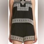 Parker  Black and White Embroidered Romper Photo 1