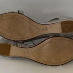 Dune London Silver T-Strap Leather Wedge Sandals w Snake Print Women’s 11 Photo 8