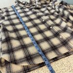 Banana Republic  Wool Blend Ruffle Collar Flannel Shirt Gray Plaid Women’s Size L Photo 7