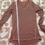 Athleta  Striped Athletic Long Sleeve Top Orange Grey Stripes XS Photo 12