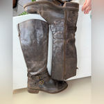 Hinge  Distressed Devin Riding Boot Chocolate Brown Country Boho Cottagecore 9.5 Photo 7