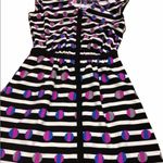 Cynthia Rowley  size 2 black Fun stripes & circles party dress Photo 2