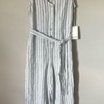 Carve Designs  Bonfire Jumpsuit Navy Byron Stripe Small NWT Linen Photo 2