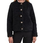 VERO MODA  Nordstrom NWT Black Faux Fur Amanda Short Cropped Teddy Jacket Photo 0