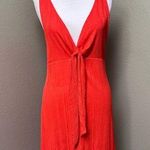 ZARA orange sleeveless vneck front knotted mini dress Photo 0