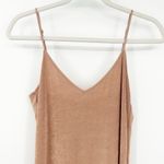 ZARA Womens Cocktail Party Coquette V-Neck Slinky Metallic Slip Dress Size M Tan Photo 1