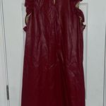 TCEC Faux Red Leather Sleeveless Ruffle Dress Size Medium Photo 1