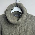 Ralph Lauren Lauren  Aron Cable Knit Turtleneck Wool Blend Sweater Olive Green M Photo 5