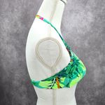 Xhilaration Green Tropical Floral Padded String Hook Bikini Top Swimwear Medium Photo 1