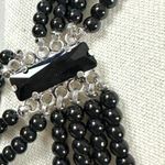 Free People Too Late Shoulder Pearl Necklace NWT Coquette Dainty Black Photo 5