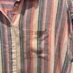 Orvis  Classic Collection Womens XL Striped Short Sleeve Button Down‎ Shirt Linen Photo 1