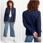 Gap Navy Floral Eyelet Utility Jacket Size M Photo 1