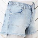 Altar'd State Light Wash Denim Summer Shorts  Photo 0