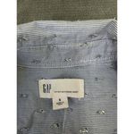 Gap  Fitted Boyfriend Shirt Light Blue Silver Dots Long Sleeve Collared‎ ButtonUp Photo 5