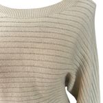 Merokeety Women's Oversized Crew Neck Pullover Sweater, Batwing Puff Long Sleeve, Small Photo 2