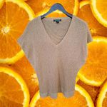Ralph Lauren Lauren  Knit V Neck Tan Sweater with Short Sleeves‎ Size XL Photo 2