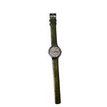 New Skagen Denmark Designer Ladies Wrist Watch Leather Metallic Green Band Photo 2