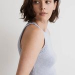 Madewell  Crochet-Trim Crop Sweater Tank in Distant Peri Size M NWT Photo 5