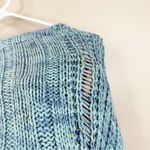 Free People Honey Cable Pullover Cableknit Sweater in Siren Blue Combo Womens L Photo 9