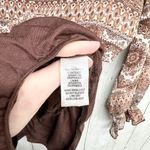 Lulus Bodysuit Women Size XS Brown Boho Tribal Long Sleeve Cuffed Crewneck Photo 2