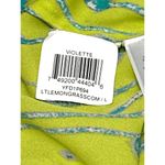 Blu Pepper CCC Electric Lime Green Print Tank Tie Front Abstract Boho Blouse Summer Top Photo 8