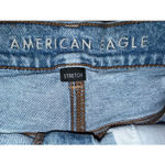 American Eagle AE stretch highest rise 90’s boyfriend shorts light wash distressed cut offs siz Photo 5