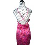 Boohoo  Pink Devore‎ Velvet Floral Cowl Neck Maxi Dress Size 4 Y2K Wedding EUC Photo 5