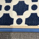 Spartina 449 Spartina Phone Wristlet Wallet Navy Orange Leather Linen Coastal Grandma Photo 3