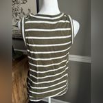 Loft  Green Striped Harbor Cotton Tank Top-Size XS Photo 3