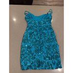Windsor  Turquoise Sequin Mini Dress Sleeveless Partt, prom‎ Women's small, hoco Photo 3
