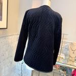 A. J. Bari Vintage Black Velour Velvet Quilted Open Jacket Blazer Small Photo 2