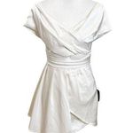 Lulus  New Always Celebrating Ivory Satin Off-the-Shoulder Mini Dress Size XS Photo 0