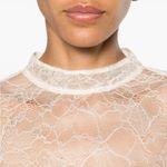 frame denim NWT Frame LACE MOCK NECK BLOUSE IN CREAM Photo 2