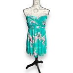 Torrid New  Plus Green Floral Mesh Strapless Twisted Babydoll Tunic Top Size 1 Photo 3