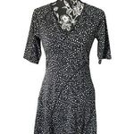 Title Nine  Womens Sayonara Cafe Dress Black Athletic Stretchy Small Short Sleeve Photo 0