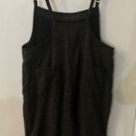 Plaid Adjustable Strap Four Pocket Jumpsuit Overalls M VTG Fall Dark Academia Gray Size M Photo 0