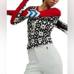 NWT FREE PEOPLE FP Movement Women's Kick Off Printed Layer Top in Aspen Onyx Red Size XS Photo 4