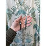Vacances Beach Swim Coverup Palm Leaf 100% Silk Cream Caftan kimono resortwear Blue Size undefined Photo 3