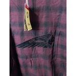 New Indian Motorcycle Women's 100% Cotton Plaid Button Down Shirt Size XL Red Photo 3