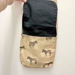 Handmade Zebra Print Hemp Linen Crossbody Purse Bag, Black & Tan | One Size Photo 1
