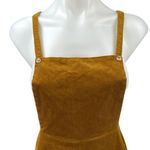 ZARA Brown Corduroy Sleeveless Square Pinafore Velvet Velour Mini Overall Dress Photo 5