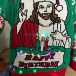 Forever 21 Happy Birthday Jesus Light Up Christmas Sweater Size 1X Photo 4