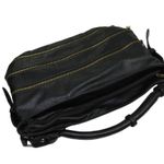 Y2k Black Faux Leather Zipper Shoulder Bag with Zippers Bikercore Retro Photo 3