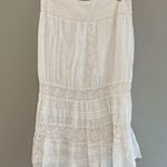 J. Jill White 100% Linen Tiered Maxi Skirt Size 10 Petite Photo 0