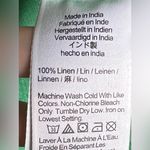 J.Crew 100% Linen Blouse Square Neck Balloon Sleeve Button Front Green Size XL Photo 4